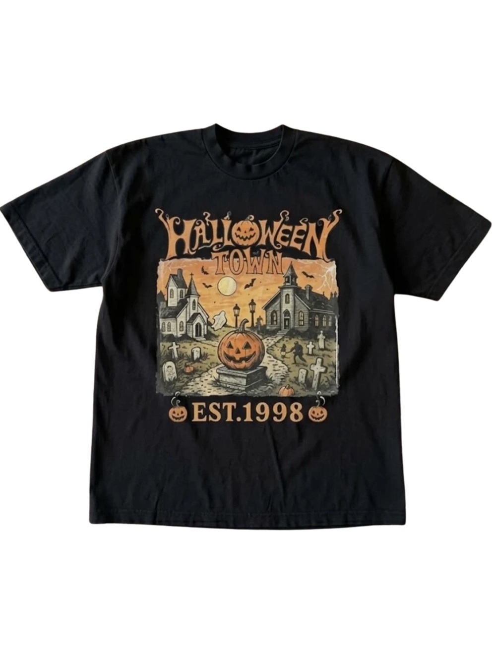 Gildan Halloween Town Black Graphic Tee - EST.1998